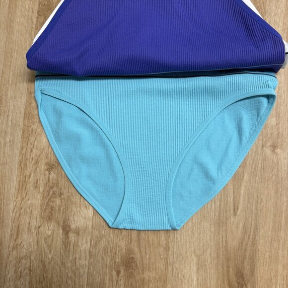 HANES UNDERWEAR 6 PACK MULTICOLOR BIKINI RIBBED STRETCH TAGLESS WOMENS 2XL NEW - Picture 4 of 5